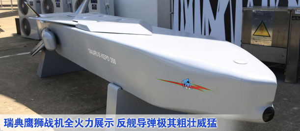 瑞典鷹獅戰機全火力展示 反艦導彈極其粗壯威猛