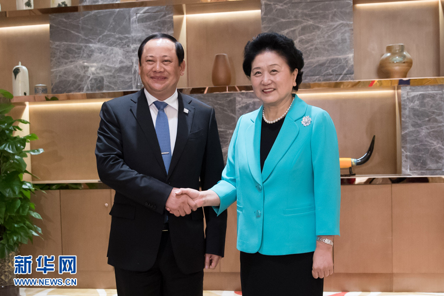 7月28日，國務院副總理劉延東在貴陽會見來華出席第十屆中國－東盟教育交流周的老撾副總理宋賽。 新華社記者劉續攝