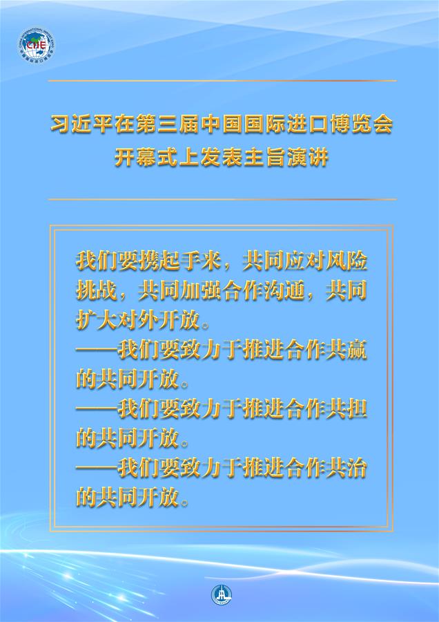 （圖表·海報）［第三屆進博會］習近平在第三屆中國國際進口博覽會開幕式上發表主旨演講 （6）