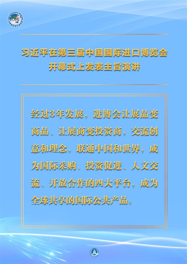 （圖表·海報）［第三屆進博會］習近平在第三屆中國國際進口博覽會開幕式上發表主旨演講 （4）