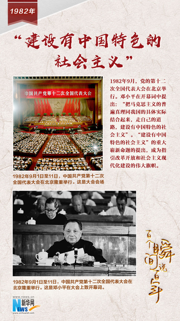 1982，“建設有中國特色的社會主義”