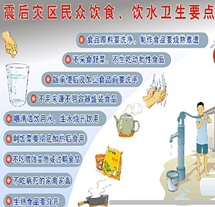 震后災(zāi)區(qū)民眾飲食、飲水衛(wèi)生要點